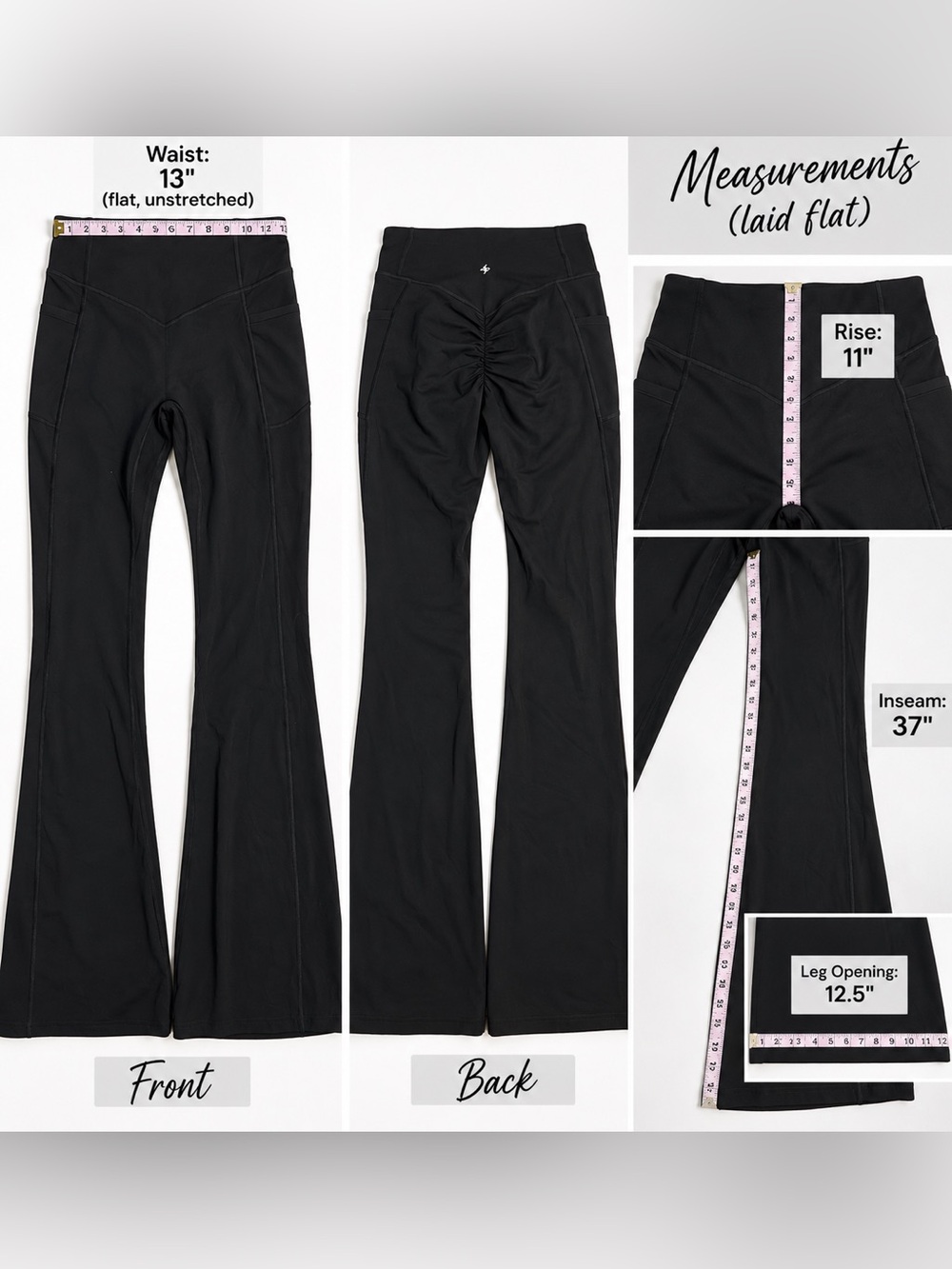 Halara UltraSculpt Flare Pants M UltraTall Black 37” Inseam NWOT - Picture 8 of 8